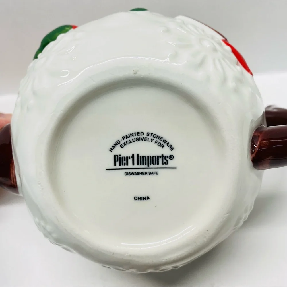 Pier 1 Imports Snowman Teapot Set w/Lid & Cup Tea for One  Christmas Holiday